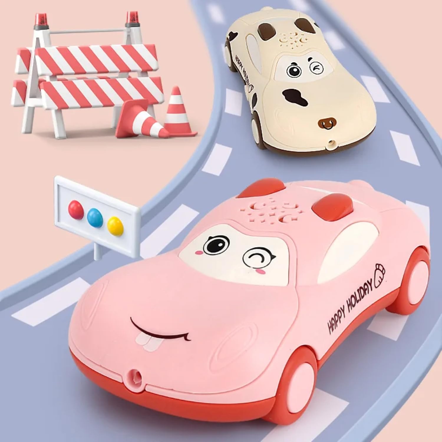 VGRASSP Pull Along Phone Car Toy for Kids - Lovely Model, Multiple Modes, Spreading Colorful Lights, Volume Adjustment, Dynamic Sound and Great Music - Multicolor (Color As Per Stock) - Image 2 thumbnail