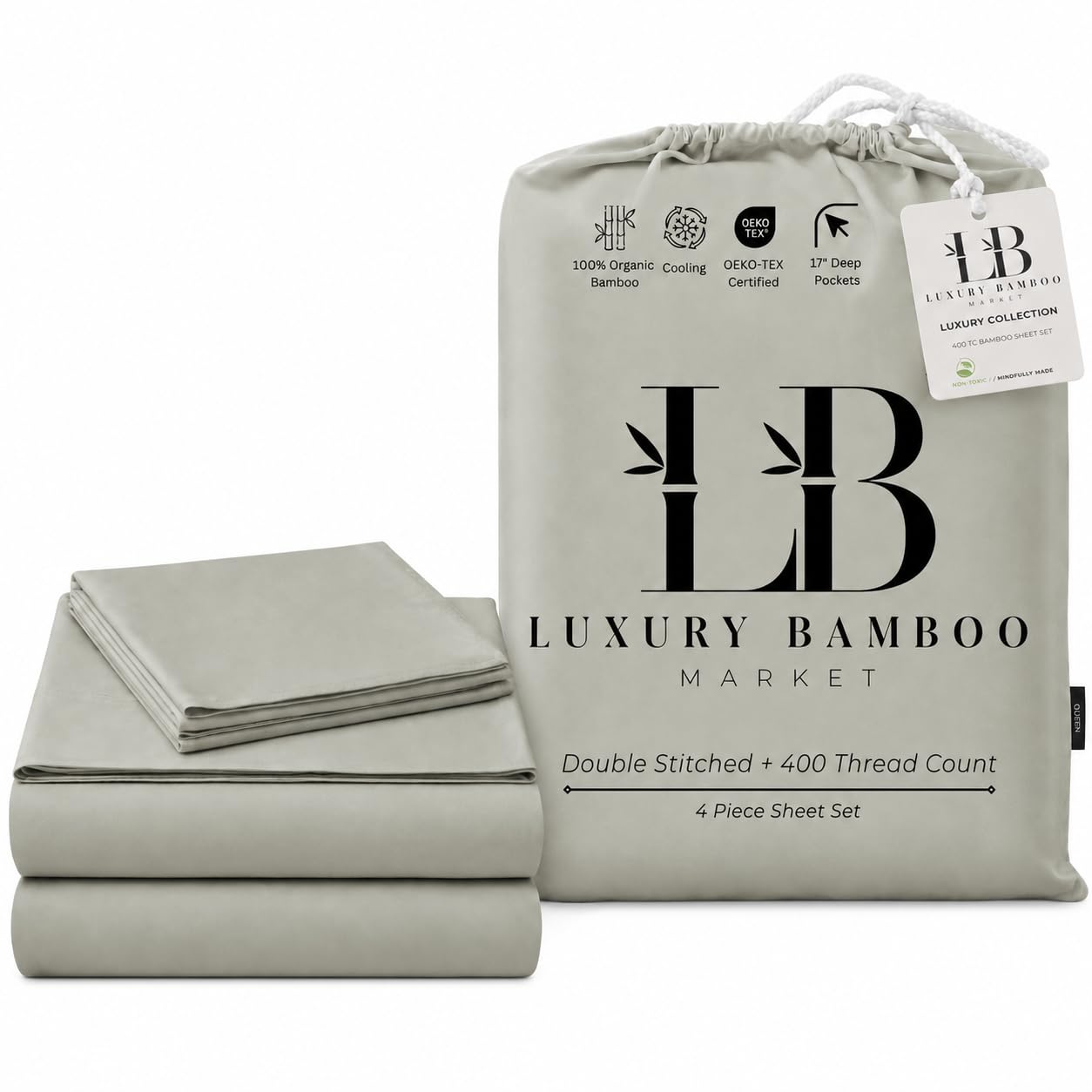 King Envelope Pillowcase Set | 100% Viscose | Organically Grown | Ultra Soft | Cooling | 2pcs [Willow]