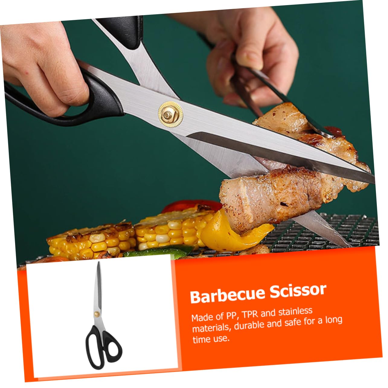 KICHOUSE Stainless Steel Bbq Scissors Multi-functional Kitchen Shears for Bone Cutting