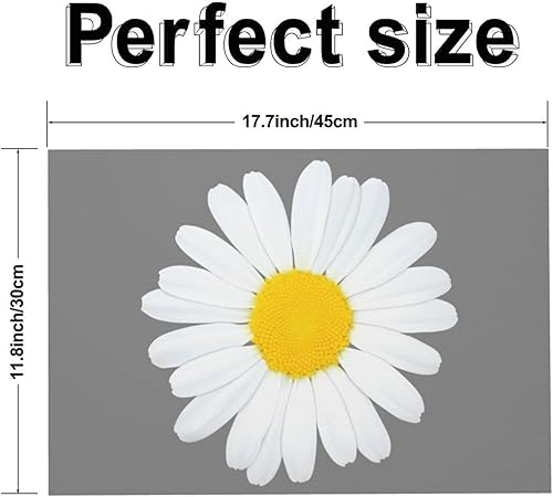 Miniatura 2 de Juego de 4 manteles individuales de color gris margarita para mesa de comedor, de PVC, lavables, lavables