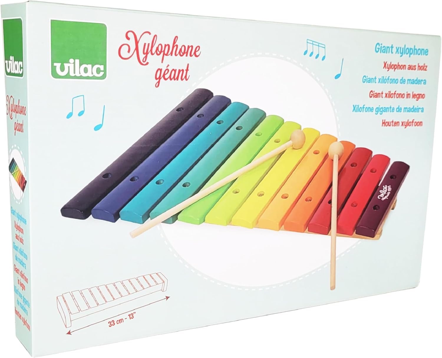 Vilac Xylophon Rainbow Ciel, 8359, Wielokolorowy