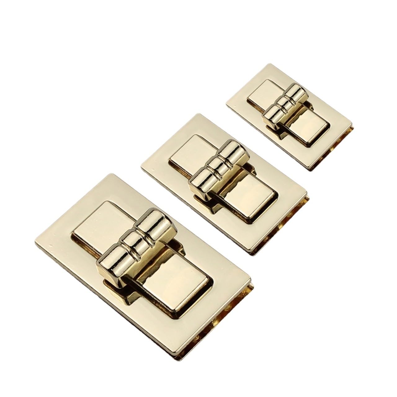 PVUVTNAHW 10Pcs Durable Buckle Rectangle Twist Lock Hardware For Bag Shape DIY Turn Clasp Purse Accessories(3.9CM)