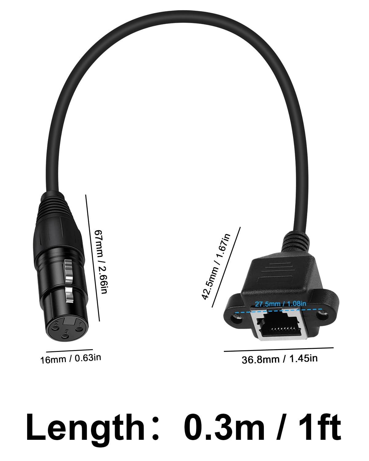 Amazon.co.jp: Poyiccot xlr RJ45 変換 ケーブル dmx ケーブル、RJ45