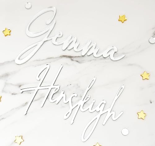 Custom Acrylic Cake Name Plaque NEXT DAY SHIPPING Acrylic Cake Name for 4'' 6'' 8'' 10'' Cake Wedding Place Card Gold Mirror Acrylic Cake