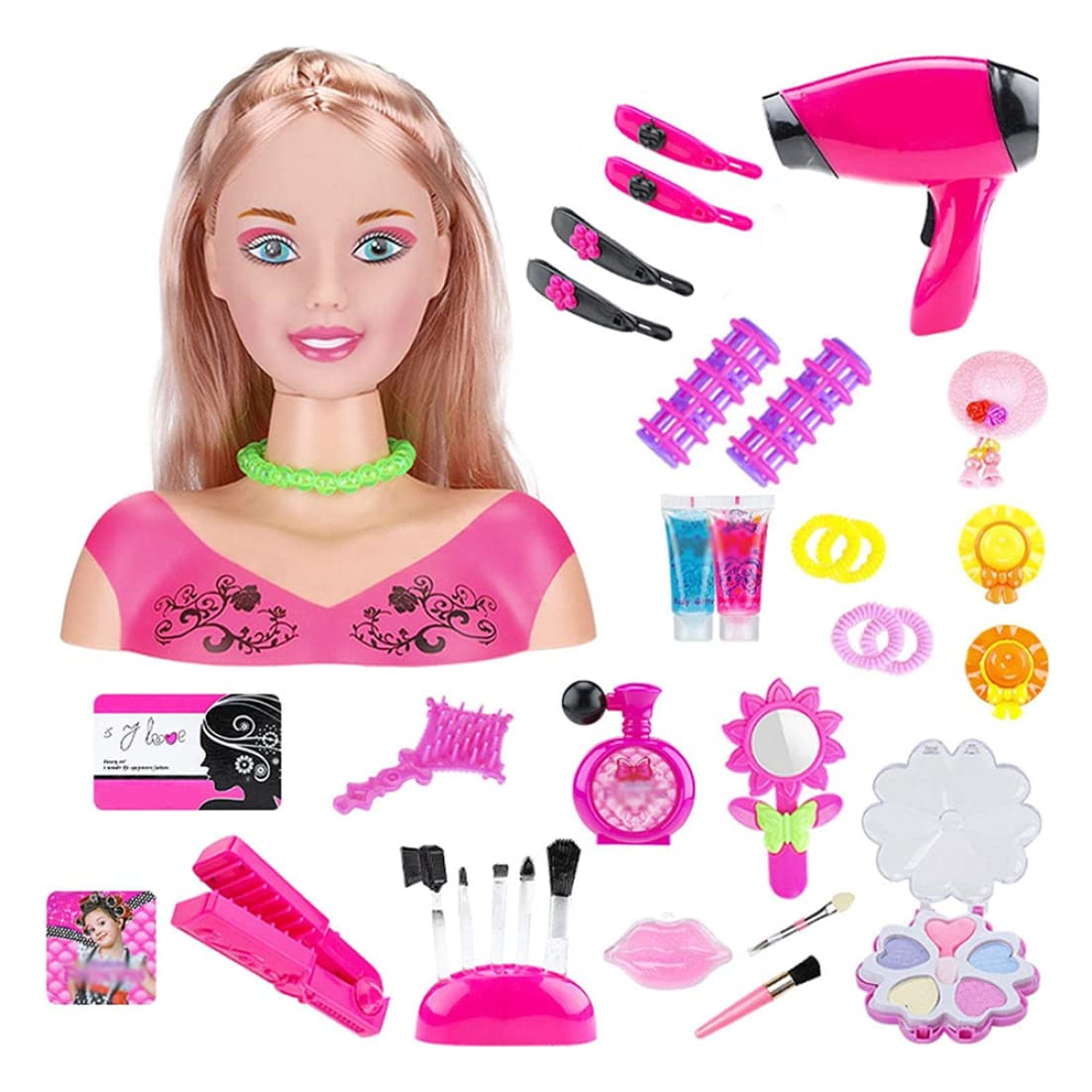 Kit de cabeza de muñeca para peinado de niñas que evita enredos 8