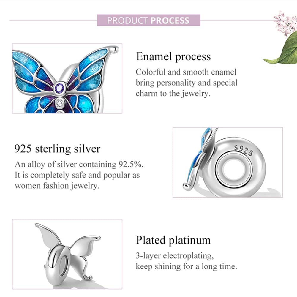 Wisiorek w kształcie motyla Charms ze srebra próby 925 Butterfly Charms Wisiorek Rzemiosło Charms do kolczyków Bransoletki Naszyjnik DIY Making