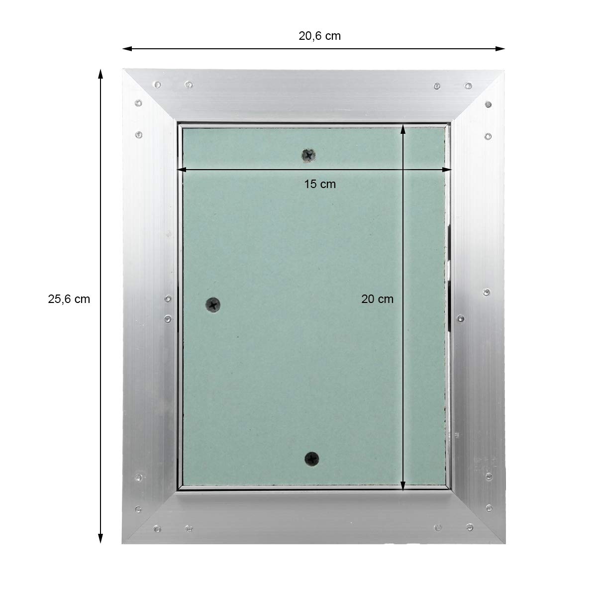 ECD Germany Pannello di Accesso Controllo Ispezione Sportello Manutenzione Pulizia Porta Infisso Inserto in Cartongesso Telaio Alluminio di Costruzione a Secco Adatto ad Ambienti Umidi 15x20 cm Verde