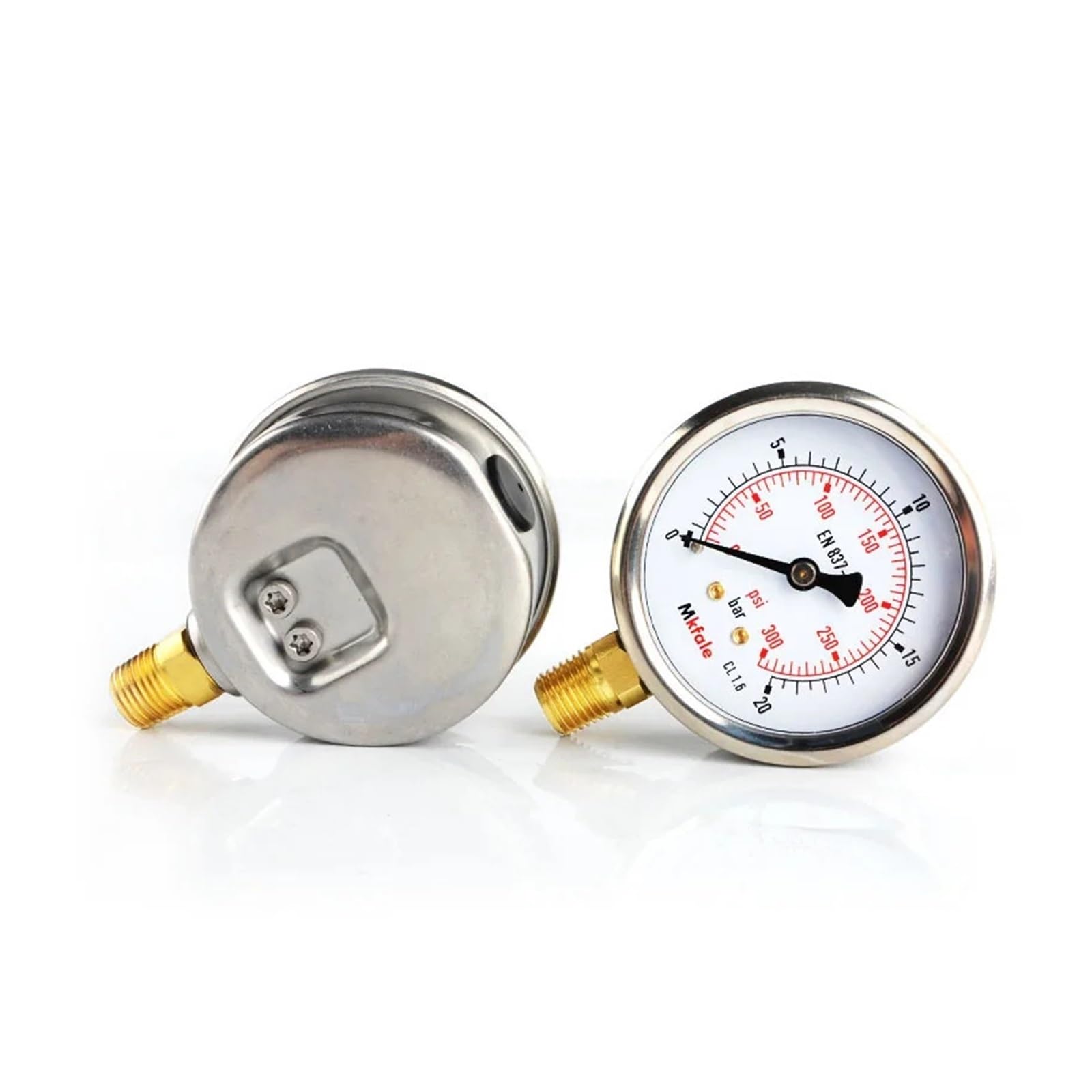Manometro, Manometro olio idraulico ad alta pressione SM1SP63L 63mm 2,5 pollici 1/4 NPT liquidi Strumenti in acciaio inossidabile(0-100BAR)