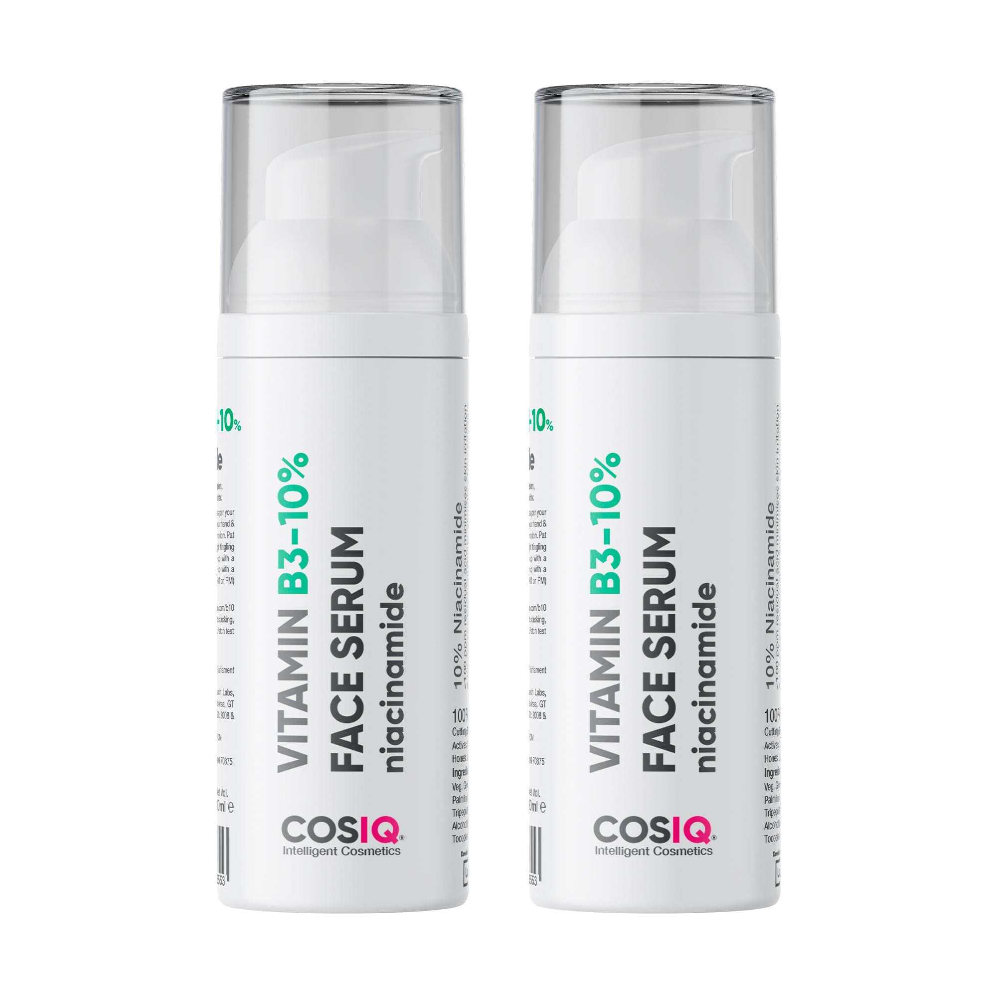 Cos-IQ 10% Niacinamide Face Serum for Acne Marks, Blemishes & Oil Balancing | Multi-Peptide Complex (4%) and Hyaluronic Acid (2%) | For Women & Men | 60ml