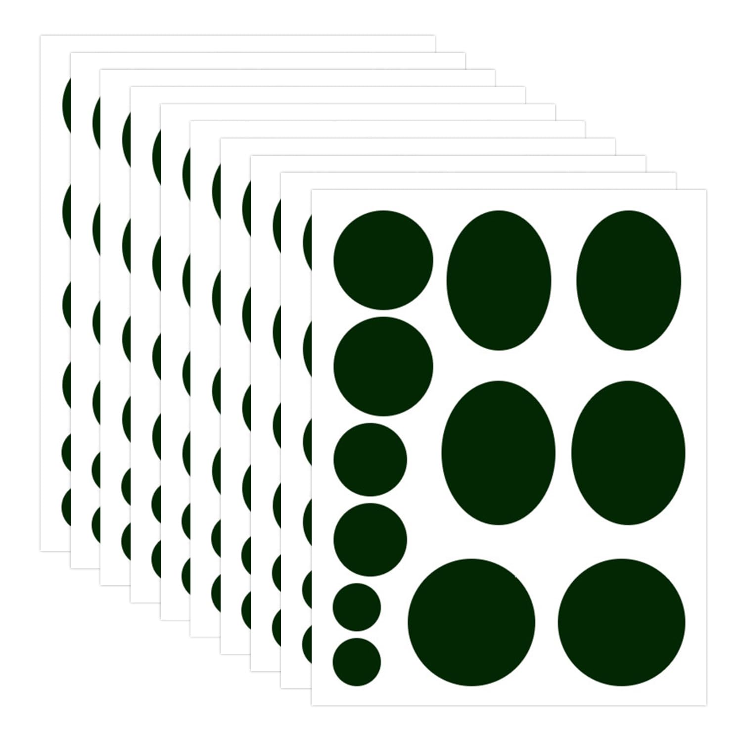 Tvsvkwe Ink Green 120 Stickers Dark Green Patch Patch, Creative Round Self-Adhesive Cloth Patch, Seam-Free Repair And Decoration, Diy Clothing Bag Repair Accessories.