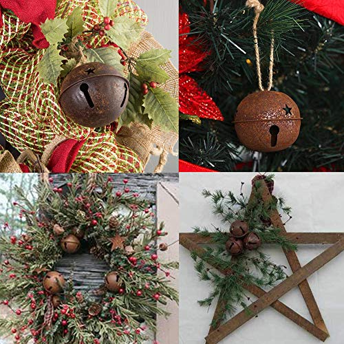 Winlyn-28-Pack-Rusty-Jingle-Bells-with-Star-Cutouts-Christmas-Sleigh-Bells-Rustic-Metal-Craft-Bells-Star-Bells-with-Jute-Rope-Ribbon-for-Holiday-Season-Primitive-Country-Decor-3-Sizes-16-24-35 Winlyn 28 Pack Rusty Jingle Bells with Star Cutouts Christmas Sleigh Bells Rustic Metal Craft Bells Star Bells with Jute Rope Ribbon for Holiday Season Primitive Country Decor 3 Sizes 16 24 35
