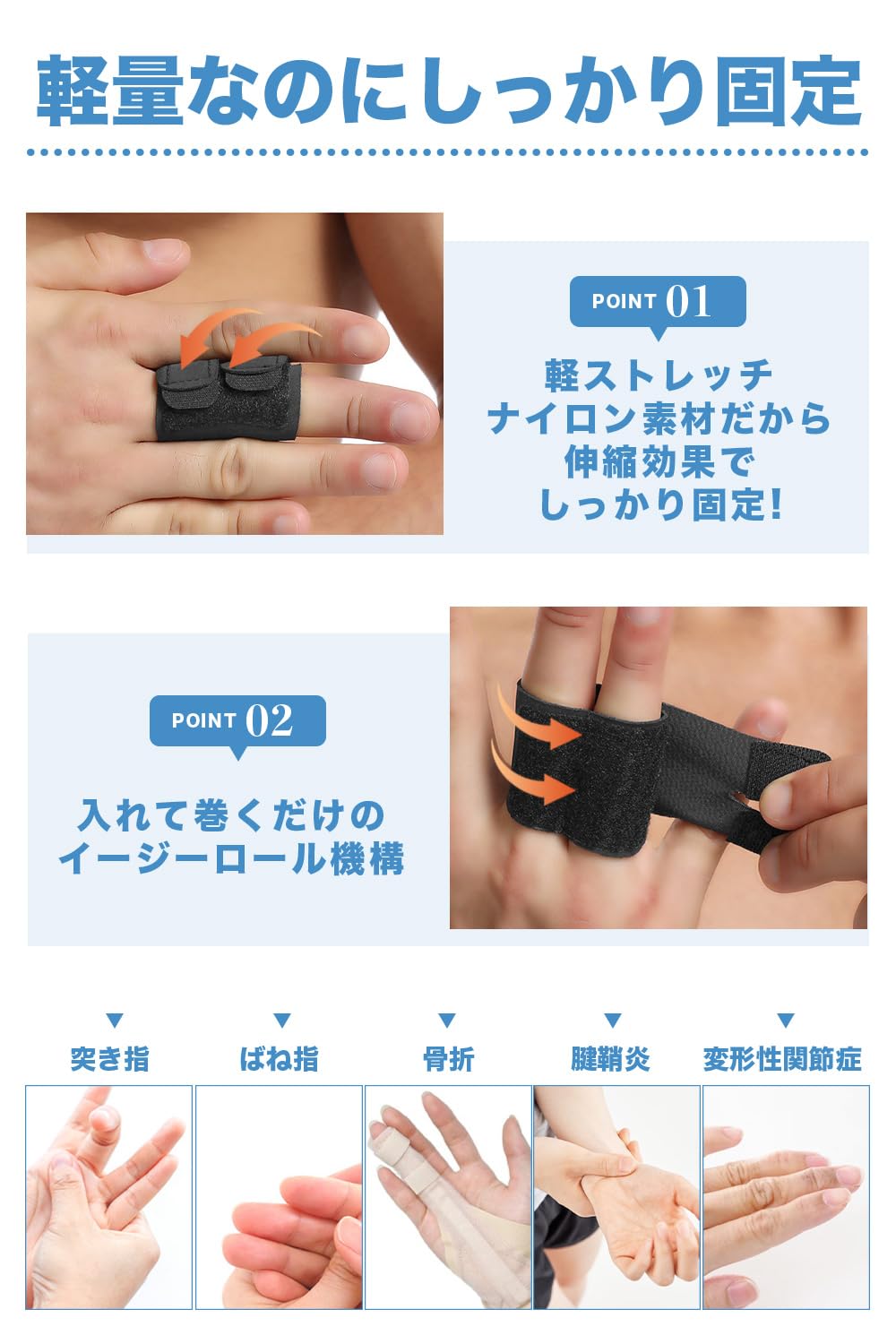 ホワイト 指用サポーター 3つの突起 楽天市場】【ランキング1位】 ヘバーデン結節 指サポーター 指