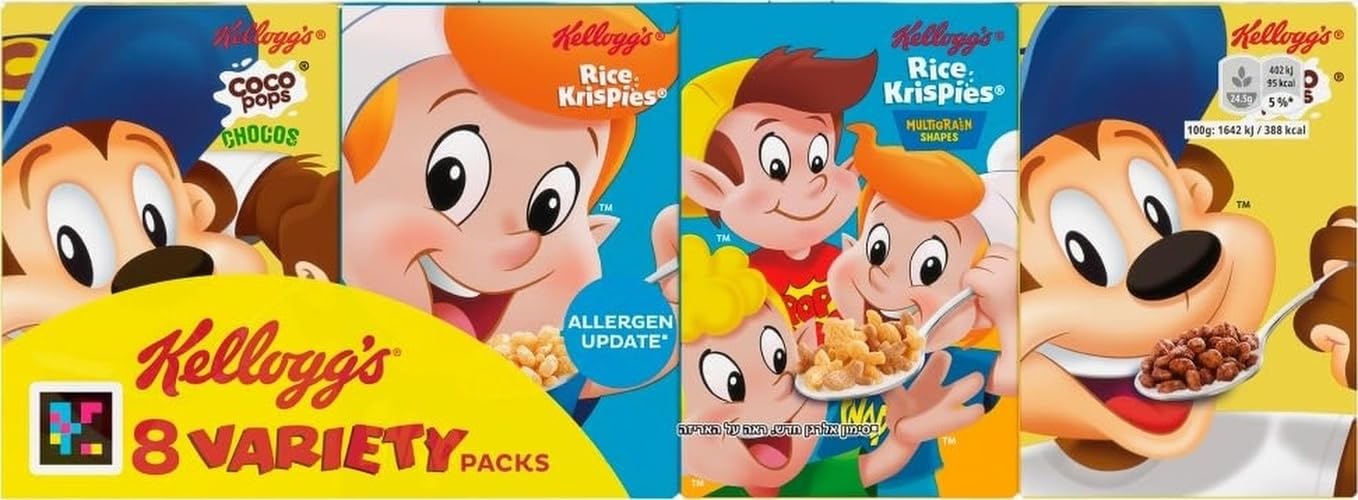 Kellogg's Breakfast Cereal Variety Pack Boxes, 196g