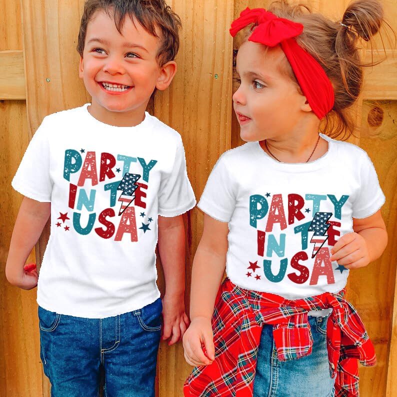 Toddler American Flag Tshirt for Boys Girls Patriotic Tops Kids 4th of July Outfits Tee USA Short Seleve - Image 2