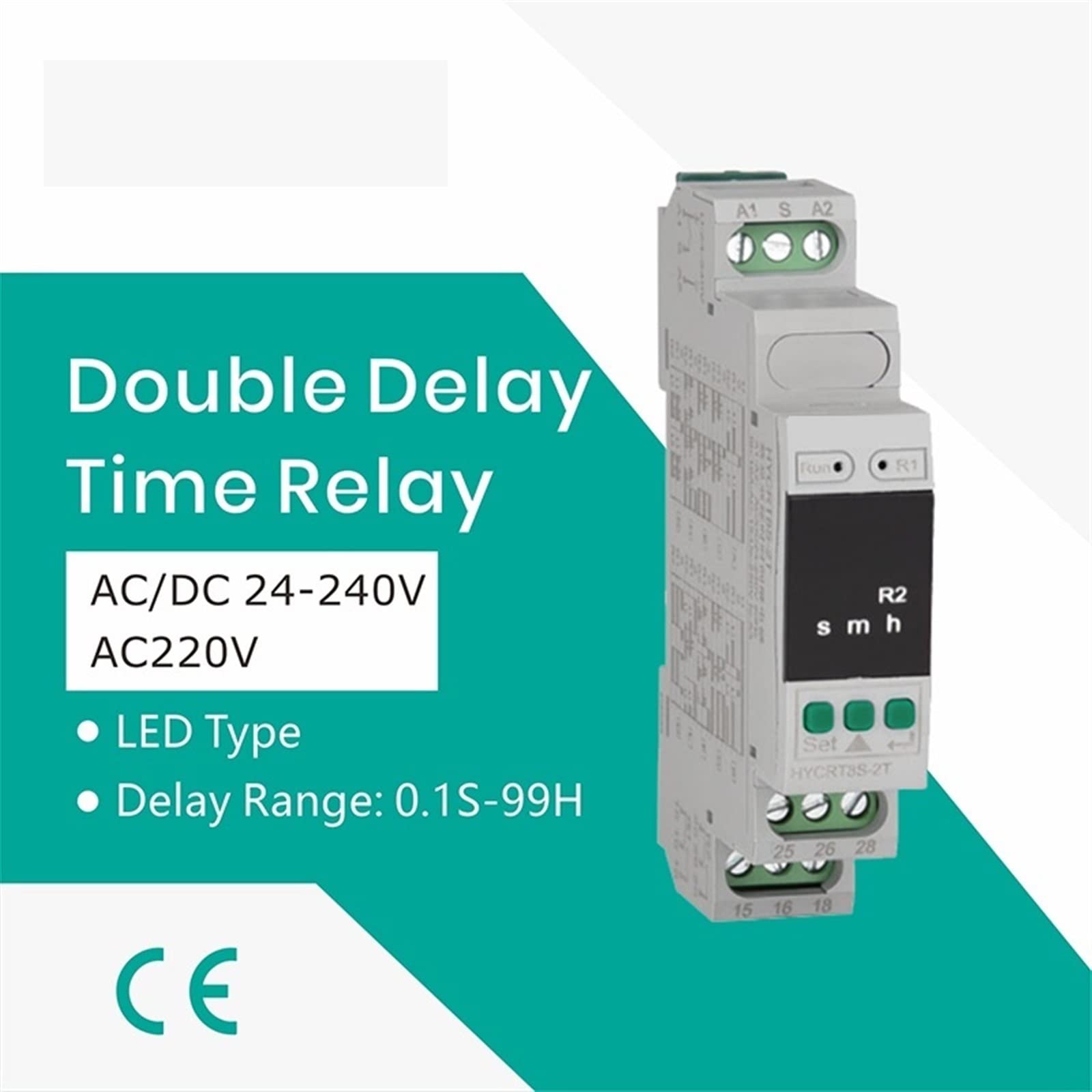 HYCRT8S-2T Cyfrowy zegar opóźnienia czasowego Automatyczny 24V 220V 230V AC Przekaźnik sterujący 1 sztuki(Ac220v)
