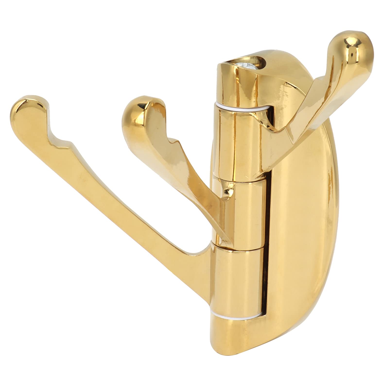 Buachois Gold Foldable Towel Hook, Solid Metal Swivel Hook Heavy Duty Swing Arm Triple Coat Hook With Multi Three Foldable Arms Towel/Clothes Hanger For Bathroom Wall Mount Brushed Nickel