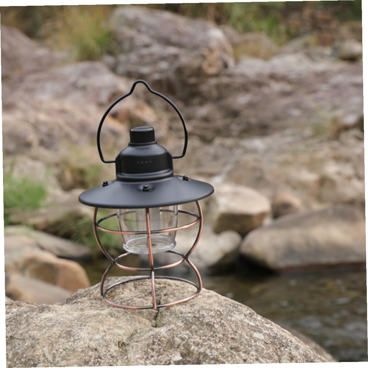 Lámpara Vintage Portátil para Camping Luz LED Recargable Linterna de Mano Multifuncional para Exteriores para Senderismo y Actividades al Aire