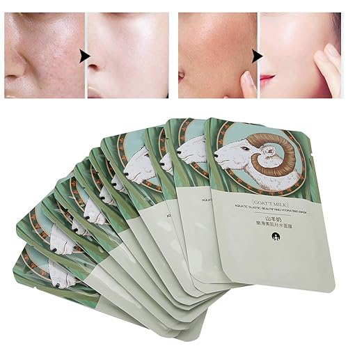 Miniatura 3 de Leche de cabra, cara hidratante, 10 unidades de mascarillas hidratantes de cabra facial, extracto de planta facial hidratante para máscaras