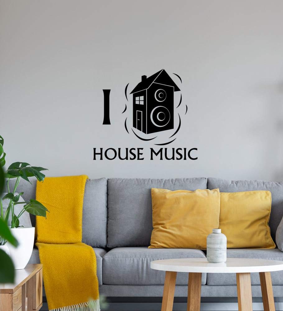 Adesivo da parete, motivo "I love House Music - Shirt84.de, 52 x 46 cm