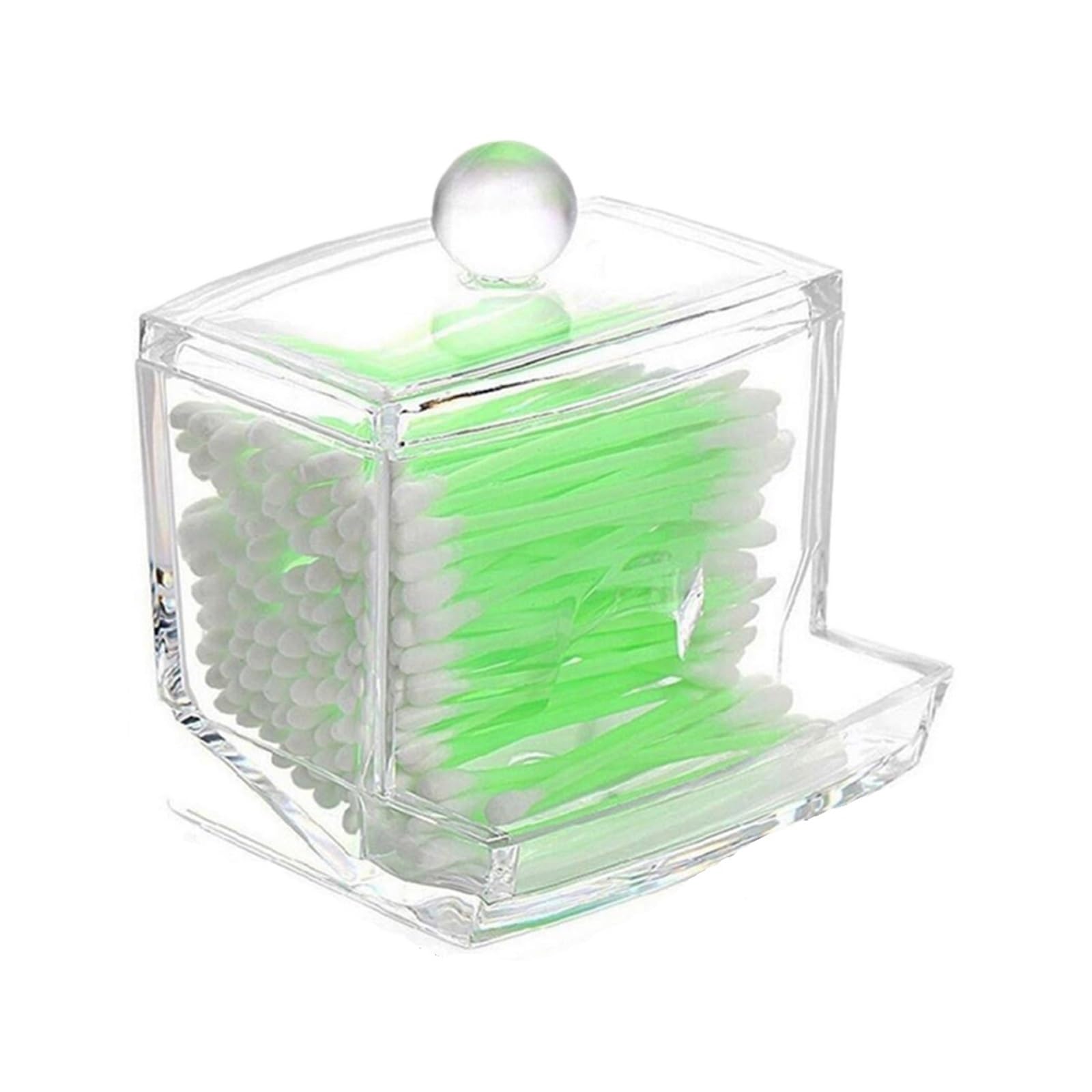 QuxetlRyz Makeup Organizer Cosmetic Storage Box Organizador Cotton Swab Holder Pad Clear Plastic with Lid Cotton Buds Holder(ColoB)