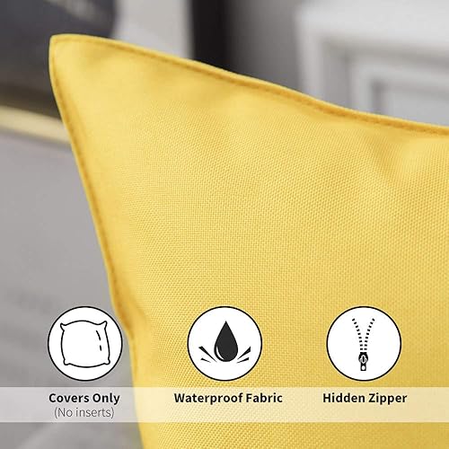 Miniatura 2 de Miulee - Paquete de 2 fundas decorativas para cojines, para usar en exteriores, impermeables, cuadradas, para jardín, patio, tienda de campaña,