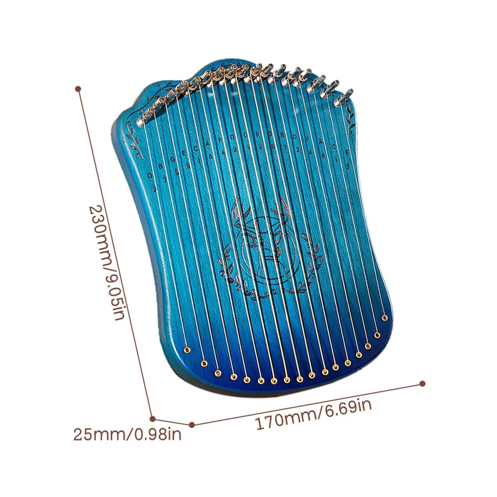 Portable Lyre Harp, 17-strunowa harfa Lyre dla początkujących, harfa Party Finger, Portable Solid Harp String Instrument, Proste i łatwe do nauczenia się, narzędzie do zabawy na imprezę