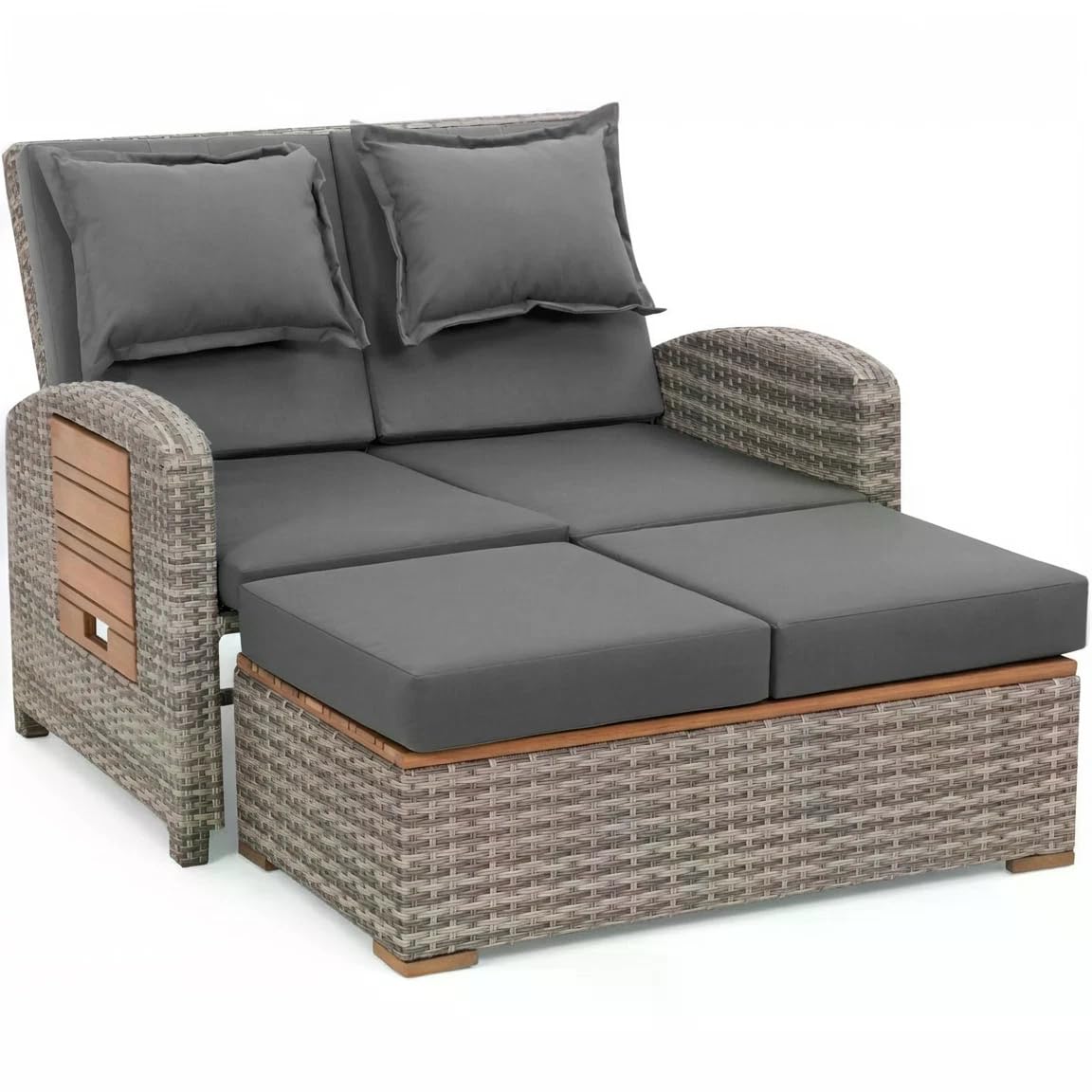 Greemotion Bahia Tobago Garten-Lounge Sofa – Multifunktionales Modell mit Bettfunktion
