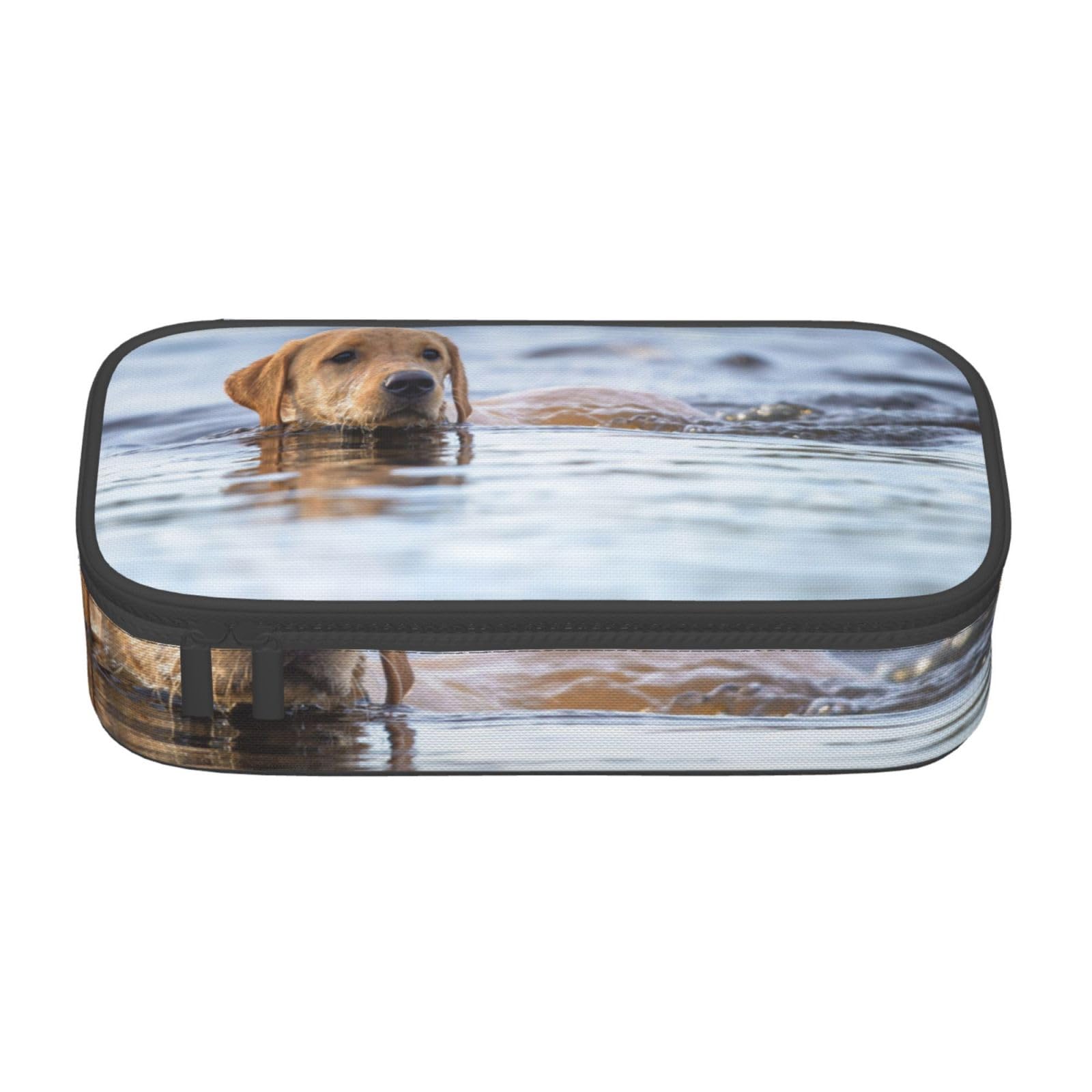 CMJSGG Golden Retriever Floating Dogs Pets Labrador, Pencil Case, Pencil Pouch Big Capacity Pencil Pen Case Cosmetic Bag