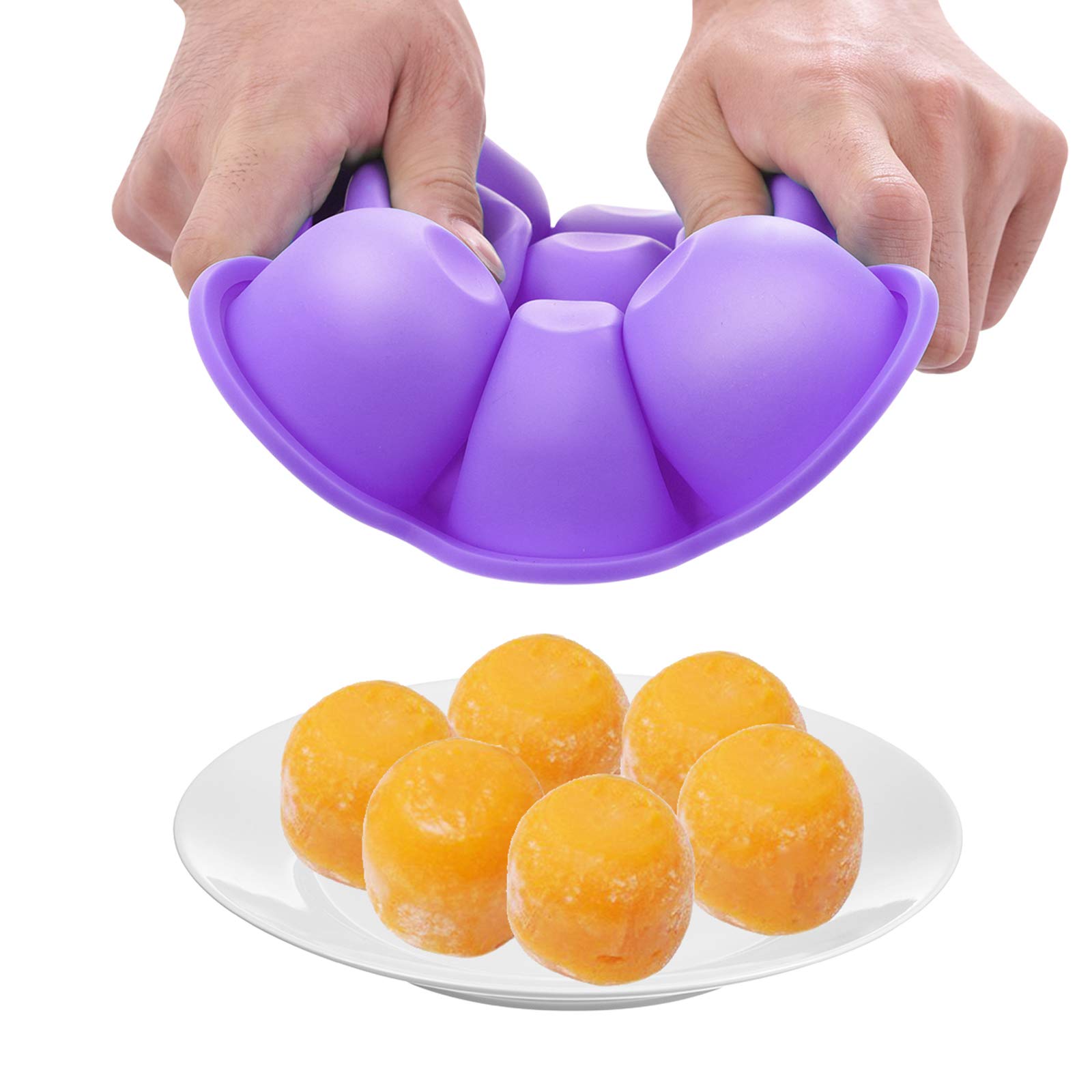 Boîte de Rangement Congelée Pour Aliments Pour Bébés, Bébé Récipient en Silicone avec Couvercle Hermétique et 9 Alvéoles Indépendantes, Stockage De Nourriture Plateau de ​Congélateur, 9 x 75ml, Violet