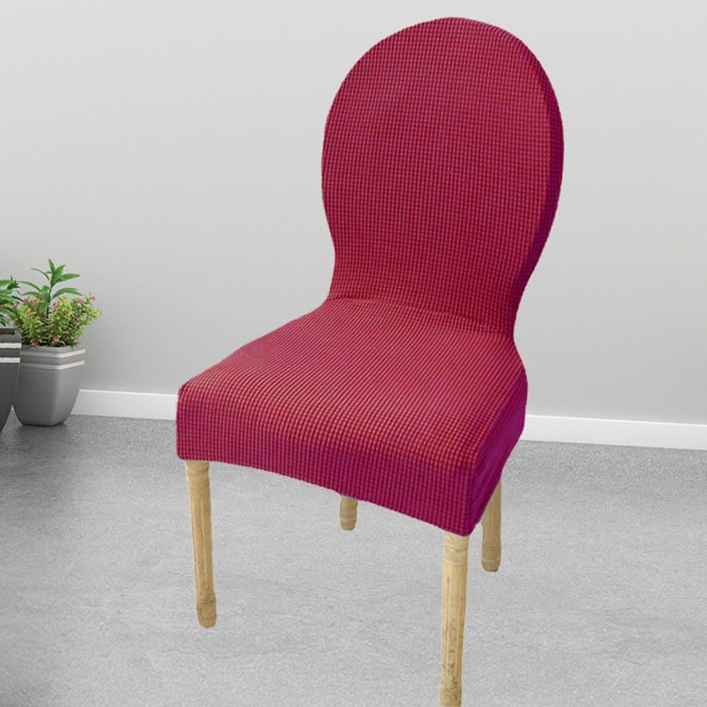 Housses De Chaise Velours Pour Dossier Rond - Lot De 6, élastiques, Couleur Kaki, Pour Salle à Manger Moderne