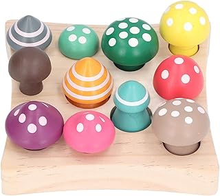 Wooden Mushroom Picking Toys, Educational Mushroom Game to Increase Hand Skill for Home Education