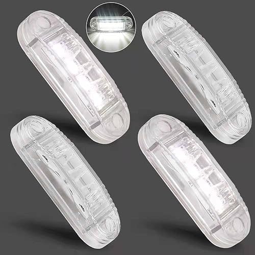 Miniatura 8 de 4 luces de remolque ovaladas LED laterales, montaje en superficie para remolque delantero y trasero, camión, caravana, lancha pequeña (2 ámbar+2