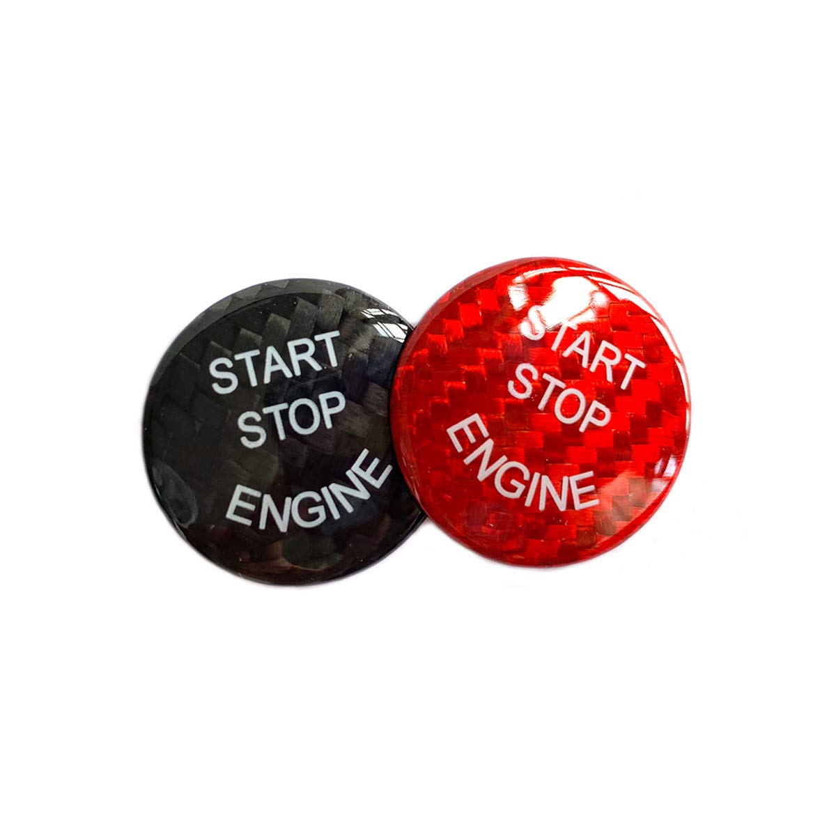 Carbon Fibre Car Engine Start Stop Switch Button Sticker Cover for BMW F25 F26 F01 F02 F06 F12 F10 F Chassis E60 E70 E90 E Chassis (Red, for BMW F Chassis)
