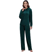 ROYAL MATRIX Womens Velour Tracksuit, 2 Pieces Full Zip Velour Sweatsuits Hooded Jogging Lounge Velvet Outfits Set