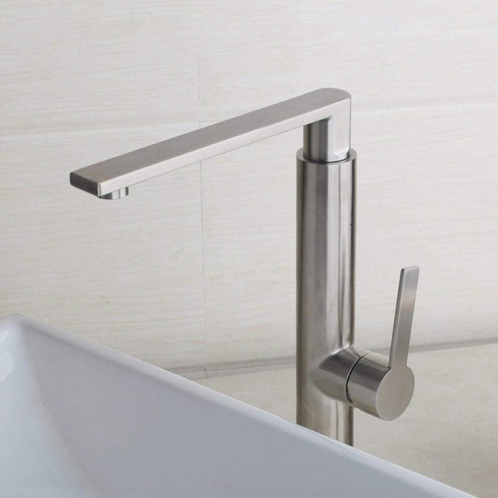 Rubinetto del bagno, Miscelatore del rubinetto del lavabo del bagno Rubinetti dell'acqua calda e fredda a cascata Rubinetti del lavandino del bagno Rubinetto Miscelatore da piano