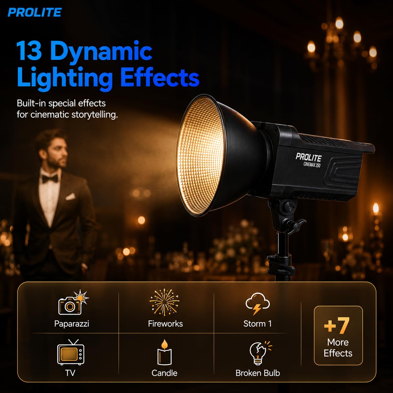 Prolite Cinemax 250 LED Studio Light - 2700K-6500K -7 Prolite Cinemax 250 LED Studio Light - 2700K-6500K -7