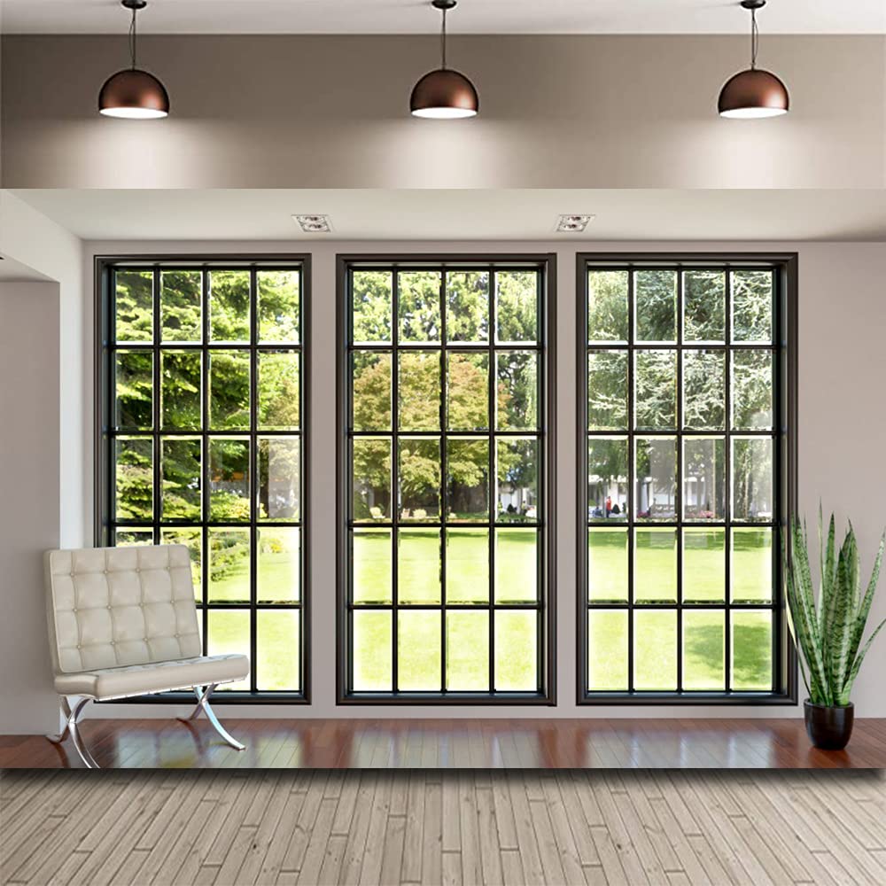 CSFOTO 8x6ft Living Room Backdrop French Window View Garden Home