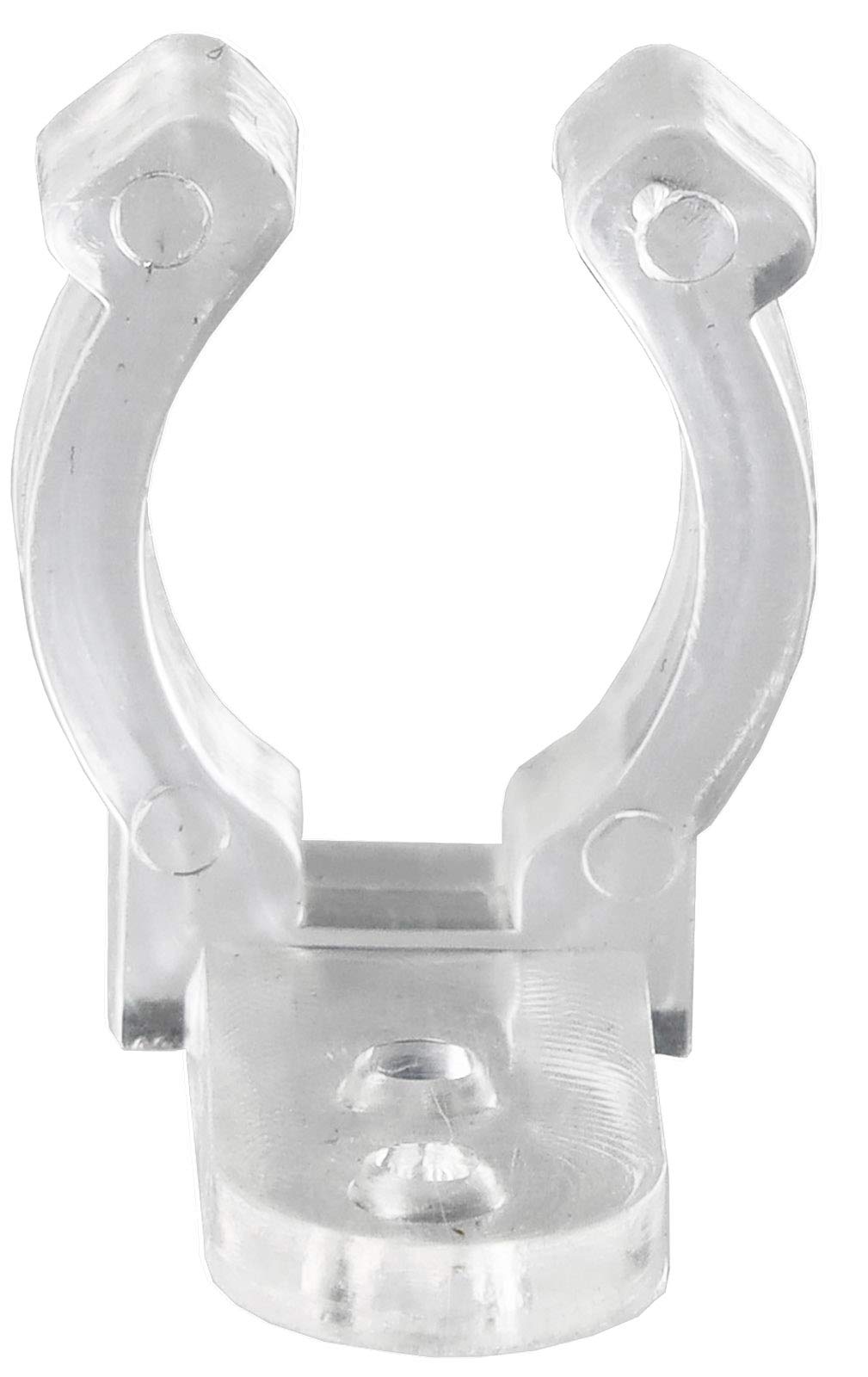 Trade-Shop LED Streifen Halterung – 50 Stück Transparente Clips Für 10-16 Mm Lichtschläuche, Mit Schraublöchern
