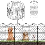 JUSTOGO Decorative Garden Fence 10 Panels, 35in (H) x 10ft (L) Rustproof Metal Wire Garden Fencing Animal Barrier for Dog, Dog Fence Outdoor for Yard No Dig Fencing Panel Border Patio Garden Decor