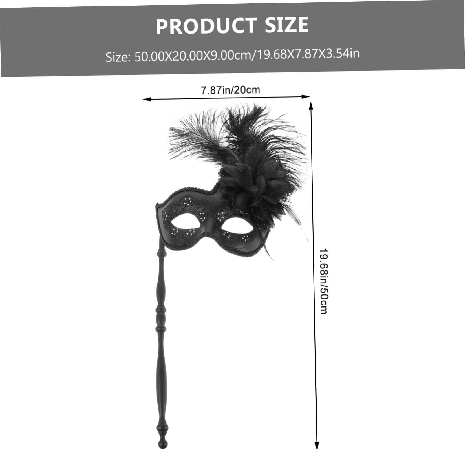 CONGARTENO Stylish Handheld Masquerade Mask with Stick for Women Elegant for Festivals Parties and Halloween Events