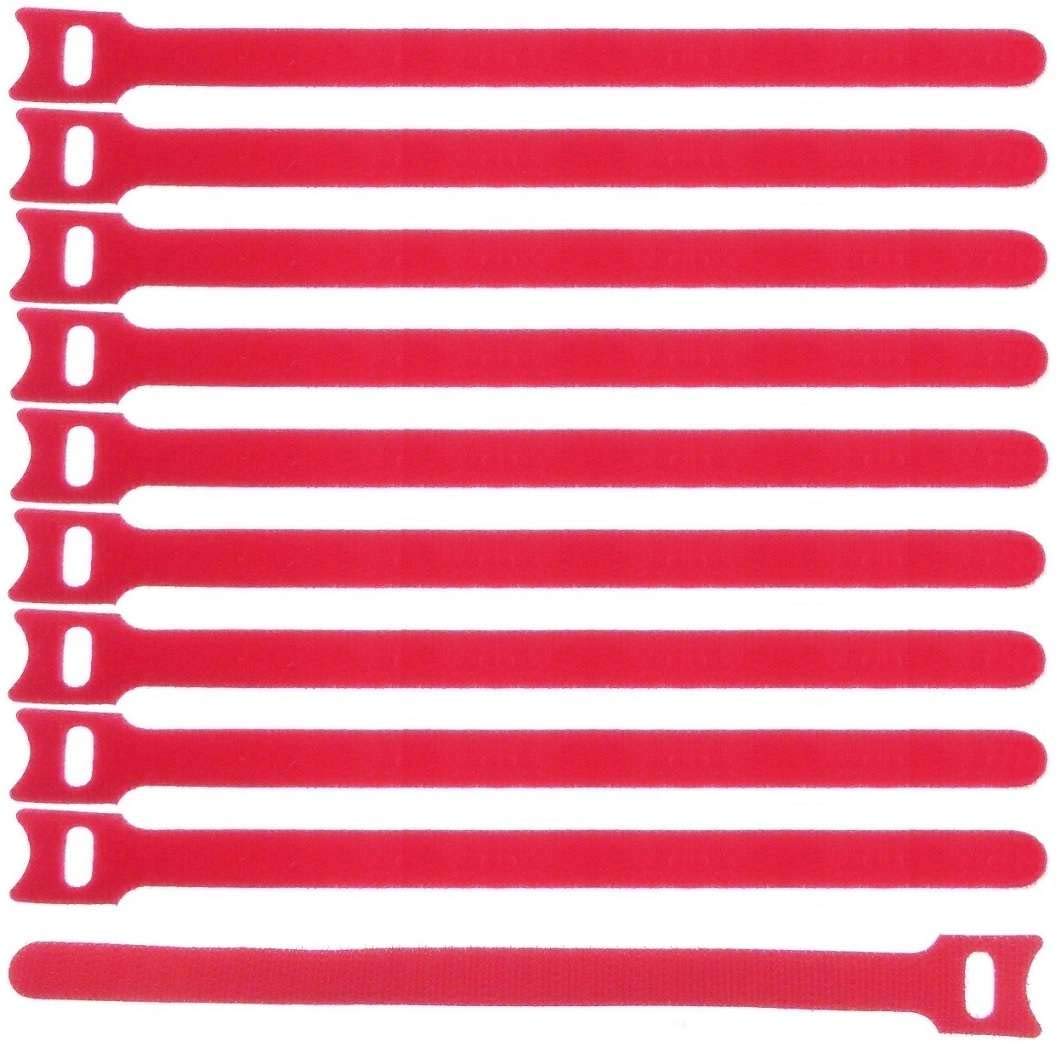 300 x Klettkabelbinder 200 x 25 mm Rot Klett Kabelbinder Kabel-Klettband - Wiederverschliessbar/Wiederverwendbar (300, 200 x 25 mm Rot)