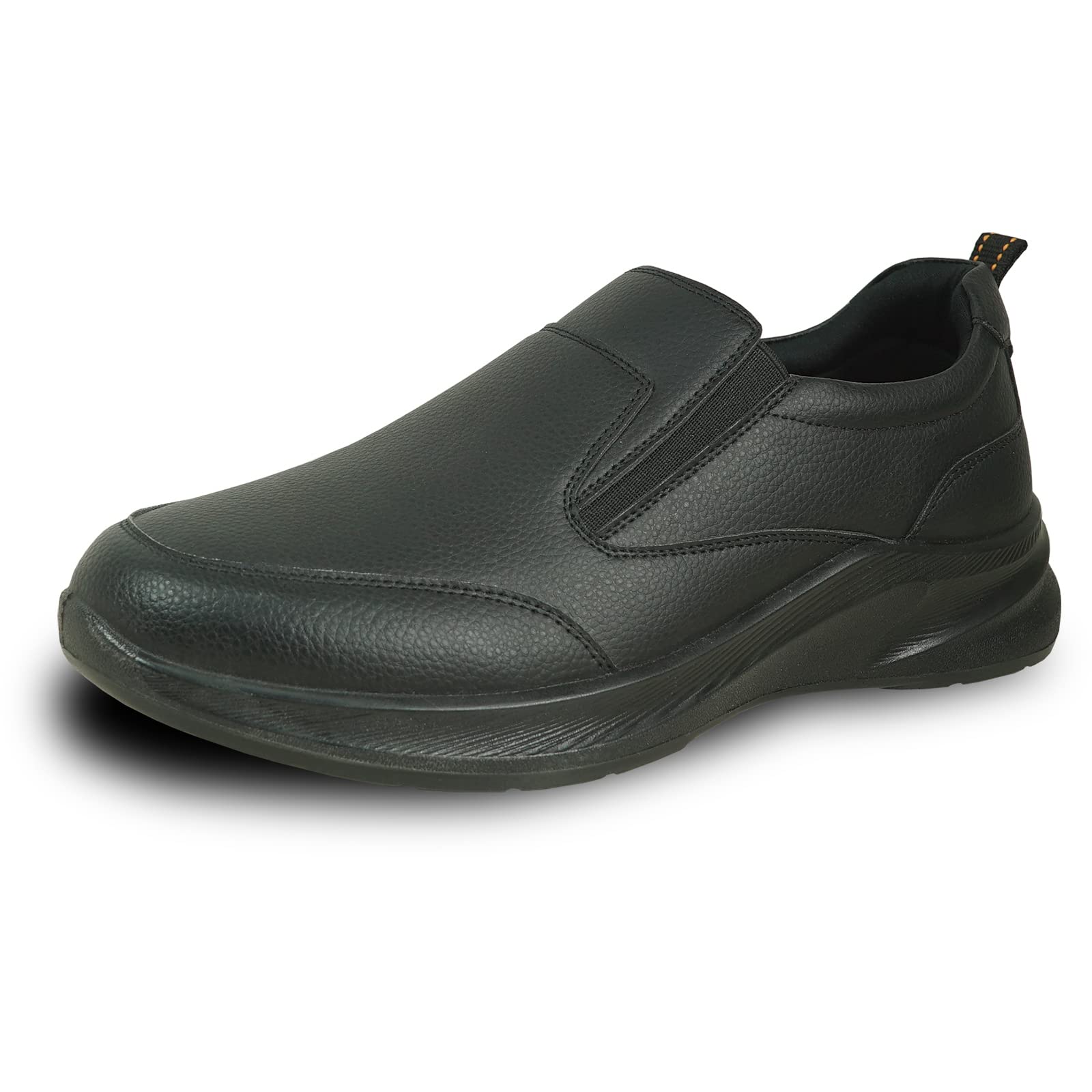 VANGELO Professional Slip Resistant Men Slip On Work Shoe for Food Service Health Care Nurse Jimmy-3 Black Men Size 9.5W