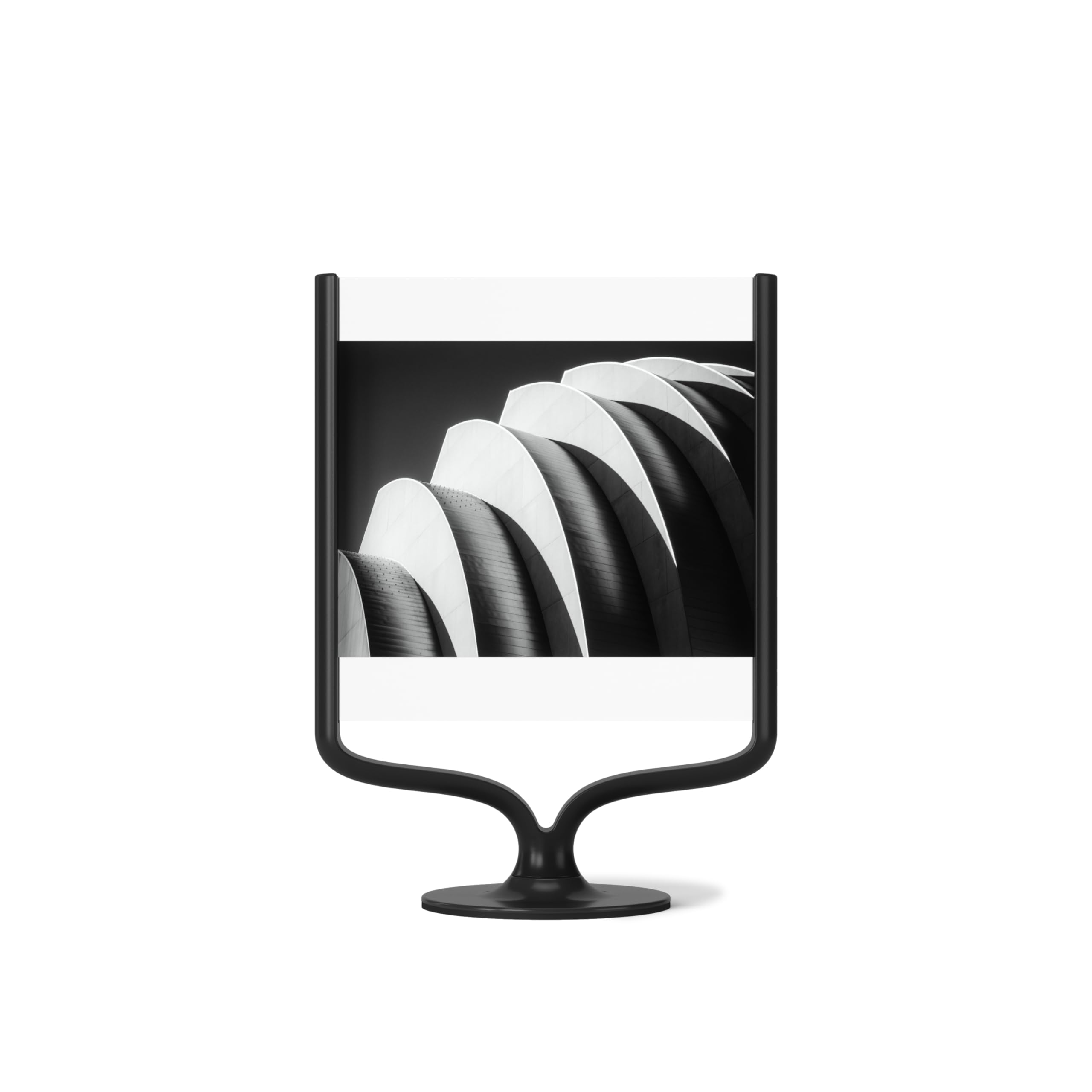 Umbra Wishbone Bilderrahmen für Fotogrößen 10 x 15 und 13 x 18 cm, beidseitiger Tischbilderrahmen für Bilder im Hoch- oder Querformat, Schwarz