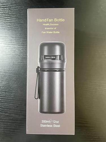 Miniatura 10 de HandFan Botella de agua para niños con ventilador, botellas de agua deportivas de acero inoxidable con pajillaasa, jarra de agua inoxidable al vacío