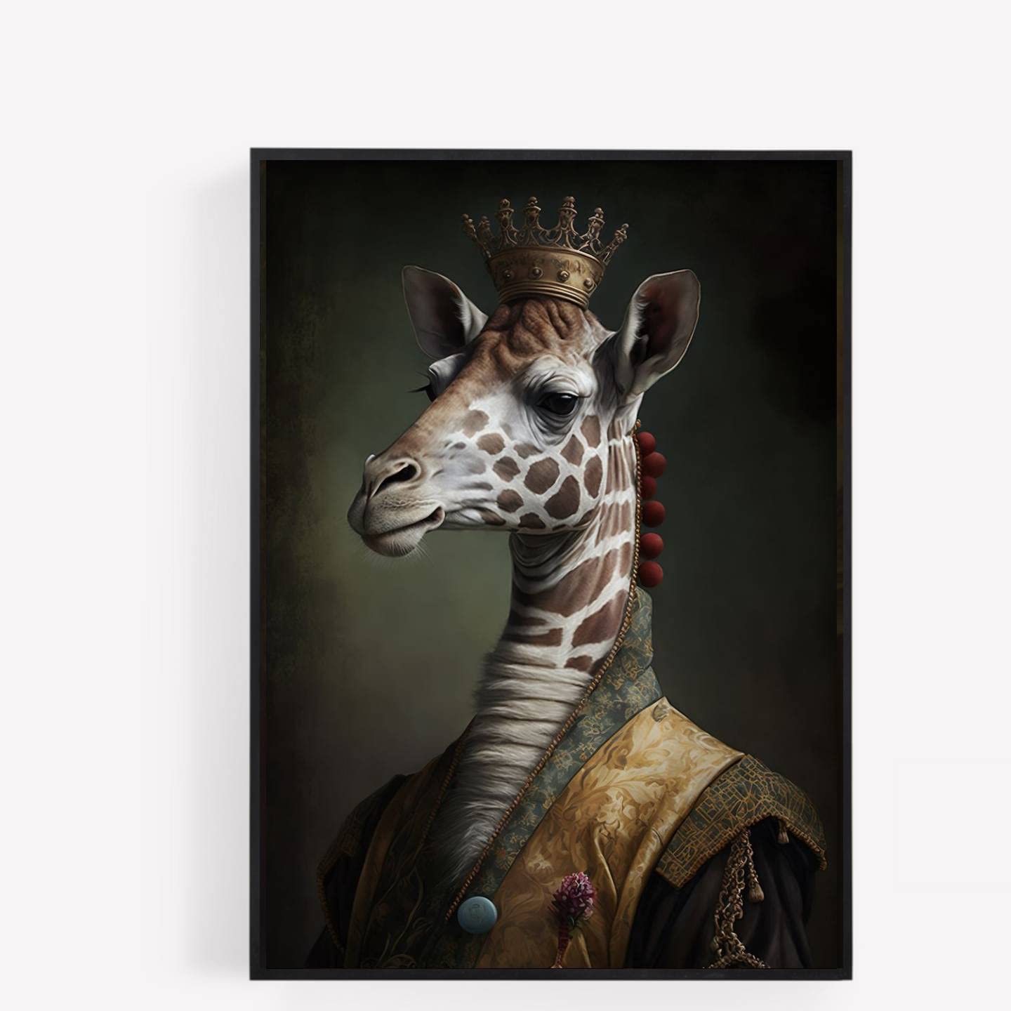 Gfc Royal Giraffe Animal Print Picture Poster Vintage Style A4 Unframed Fancy Dress Victorian Stem Punk Wall Art Home Decor Decorating