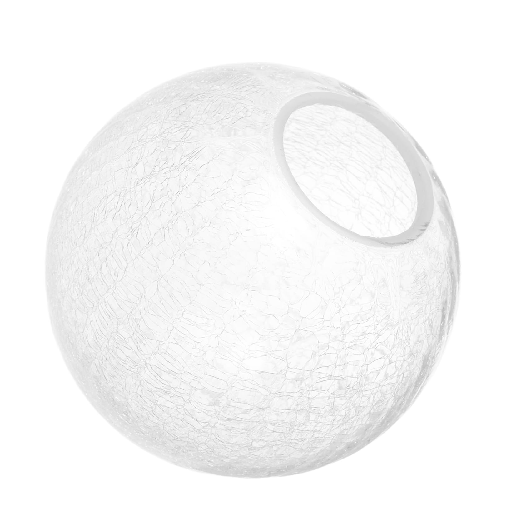 PartyKindom Glass Globe Lamp Shade Replacement with Cracked Finish, Round Shape, Easy to Install and Remove, Softens Light, for Furnishing Decoration and Bedroom Use