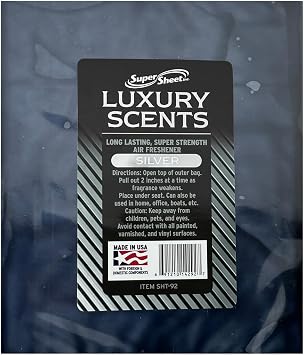 Super Sheet Under the Seat Car Air Fresheners The Best Car Air Freshener and Odor Eliminators - Long Lasting Car Fresheners Large Silver, 1 Pack