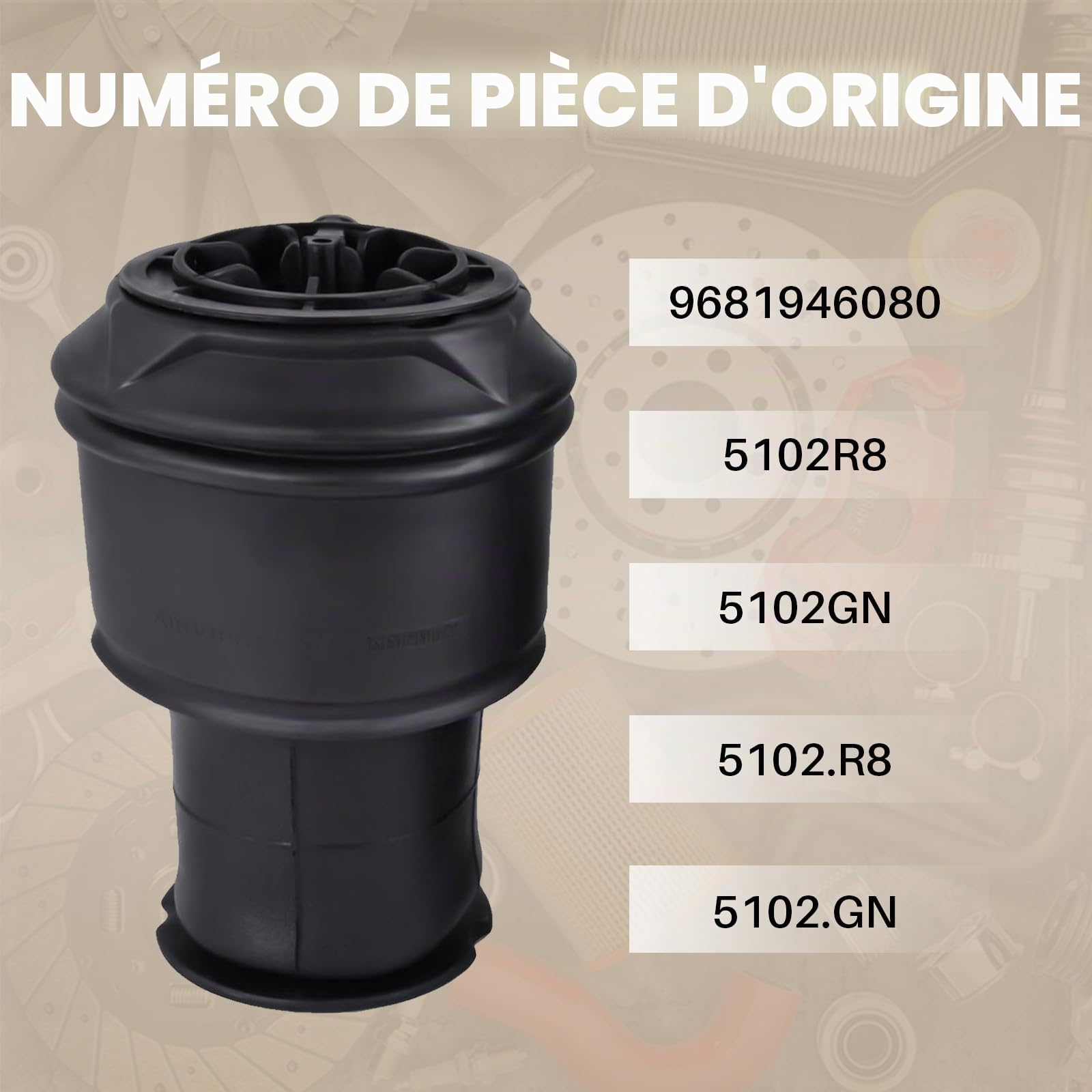 5102.R8 2Pcs sacs de suspension pneumatique arrière gauche et droite amortisseurs Compatible avec C4 Grand Picasso pièce# 5102.GN 9681946080 F307512401