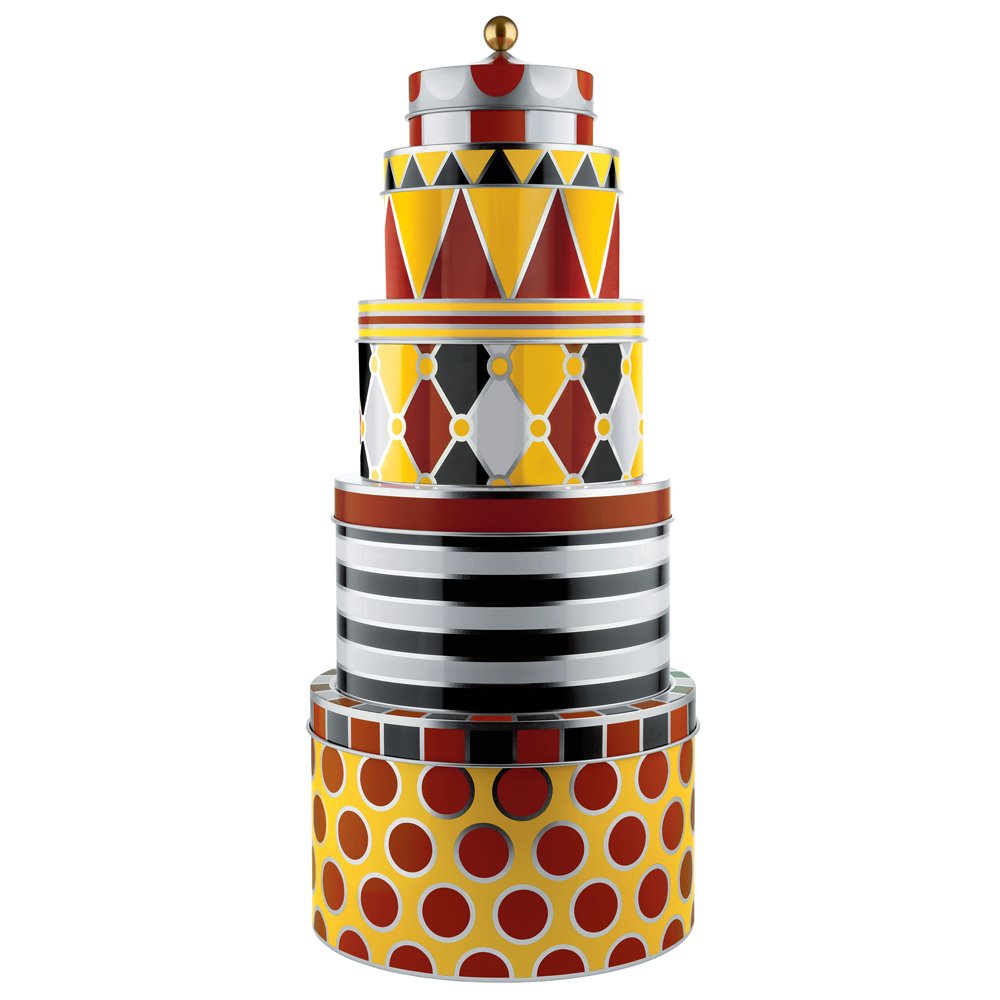 Alessi Circus MW31S3 Set Scatole Portaoggetti Impilabili di Design in Banda Stagnata