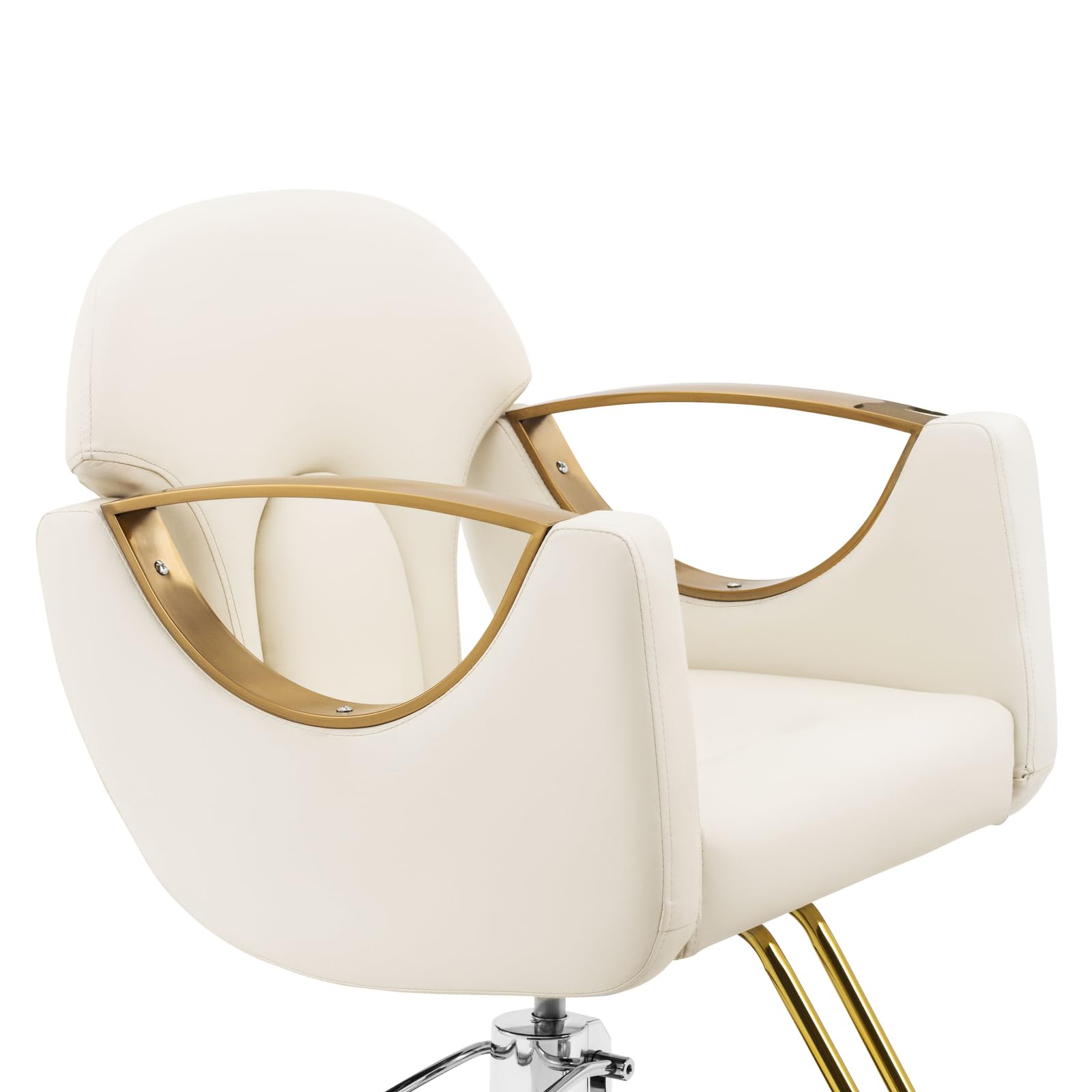 Physa Friseurstuhl mit Fußstütze Sitzhöhe 55-65 cm 180 kg Beige Barberstuhl höhenverstellbar